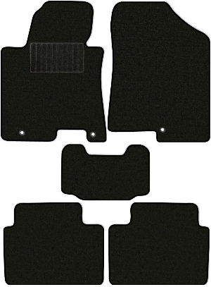 Коврики текстильные "Стандарт" для Hyundai i30 II (хэтчбек 5 дв / GD) 2015 - 2017, черные, 5шт.