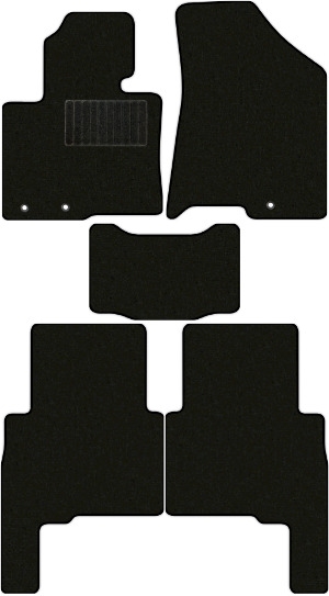 Коврики текстильные "Стандарт" для Kia Sorento II (suv  5 мест / XM) 2009 - 2012, черные, 5шт.