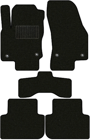 Коврики текстильные "Классик" для Volkswagen Tiguan II (suv / AD1) 2021 - Н.В., черные, 5шт.
