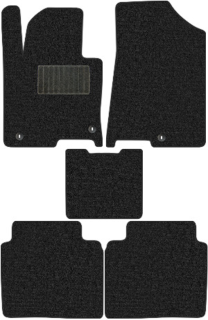 Коврики текстильные "Классик" для Hyundai Sonata VII (седан / LF) 2017 - 2019, темно-серые, 5шт.